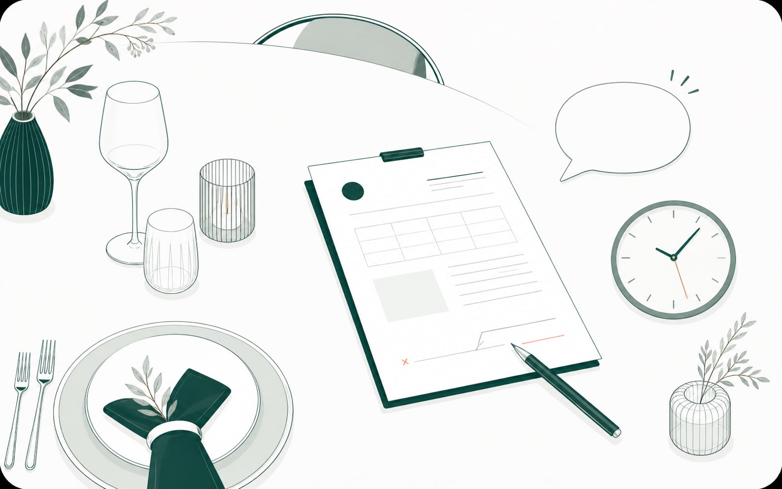 Illustration of a quote awaiting customer signature