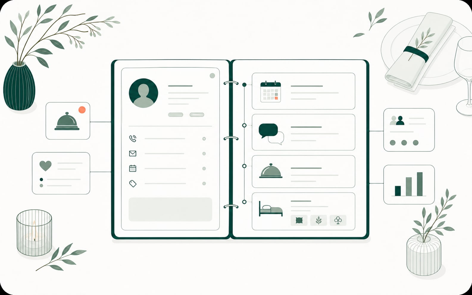 Illustration of a customer history for private events