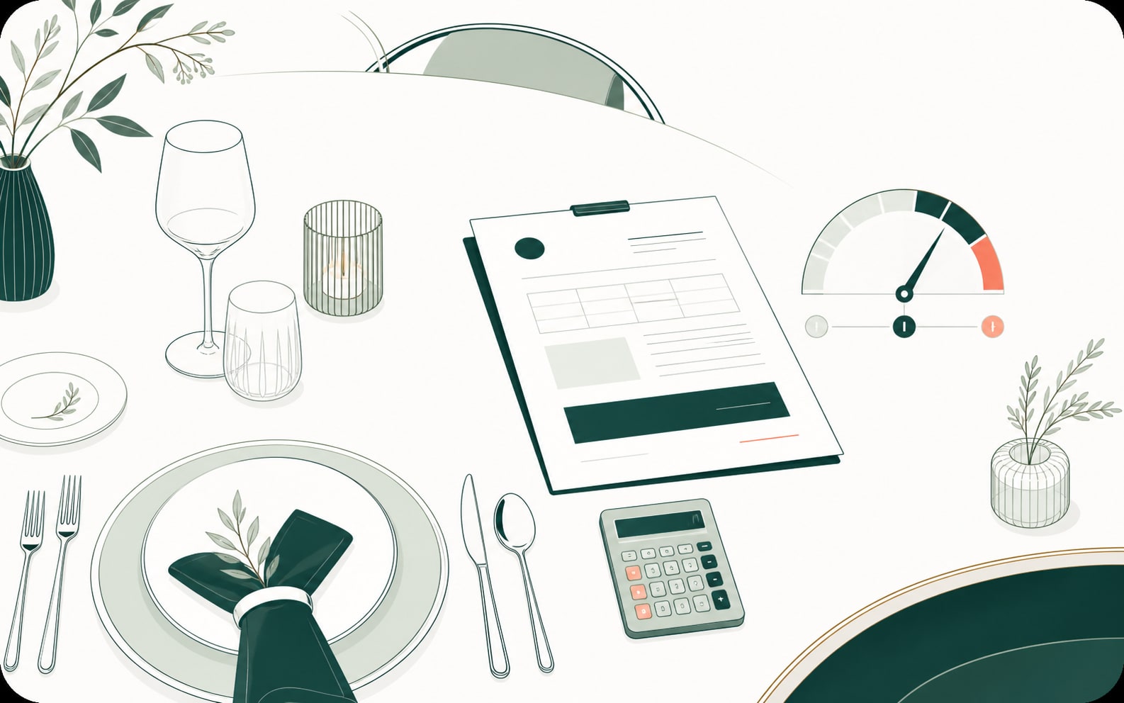Illustration of calculation of the minimum spend for a restaurant private event
