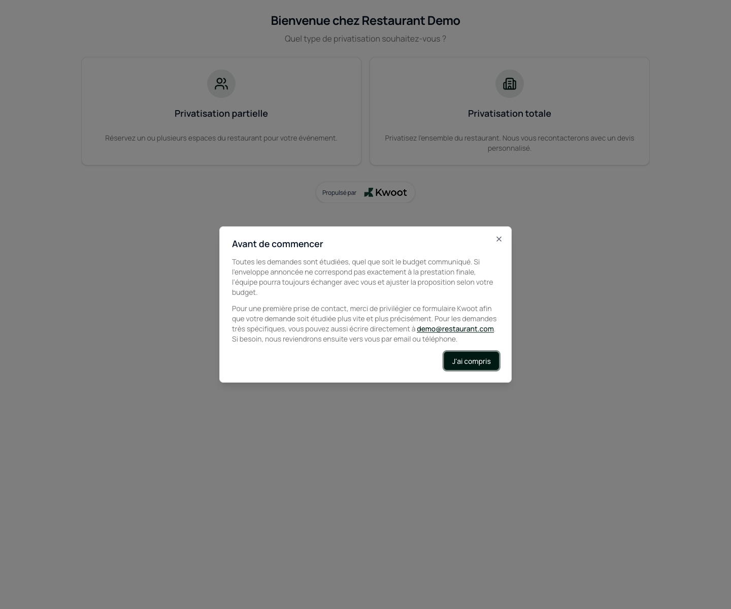 Kwoot form public link